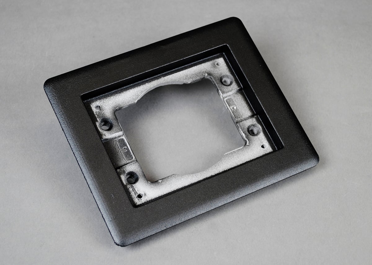 OmniBox Series 1 Gang Carpet and Tile Flange Cover Plate; 6-1/16 Inch Length x 5-1/16 Inch Width, Powder Coated Aluminum, Brass
