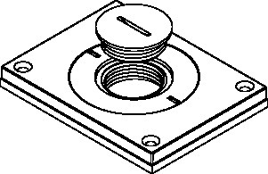 RECT FEED PLATE W 1IN SCREW PLUG GY