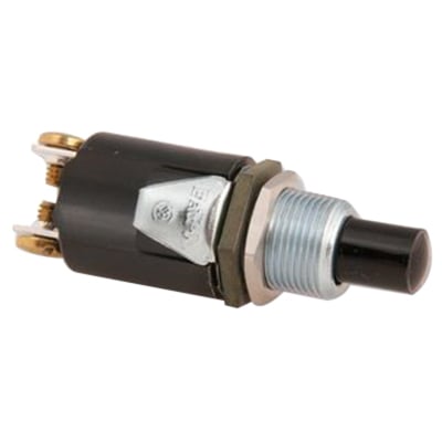 8411K7 Light Duty Non-Illuminated Pushbutton Switch With BKC100 Clamp, 1NC SPST Contact, Black
