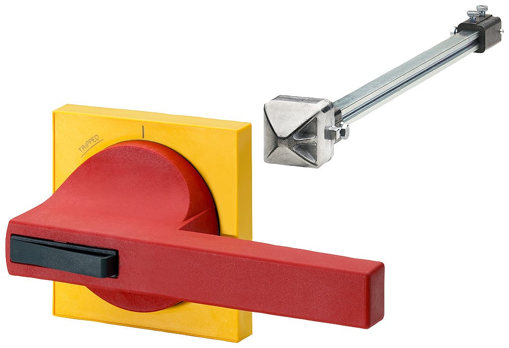 8UC7324-3BB44 Lockable Operating Handle, 11.811 in L x 4.055 in W x 4.016 in H, Blue/Green/Red