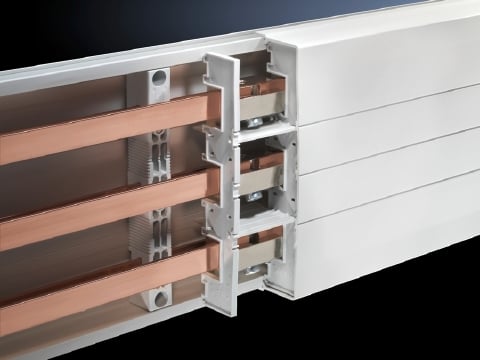 9342170 Base Tray, 1600 A, 3-Pole, 3-Phase, PVC Insulation, For Use With For RiLine 60 with PLS 1600 Busbar System, Thermally Modified Hard PVC, Pale Gray
