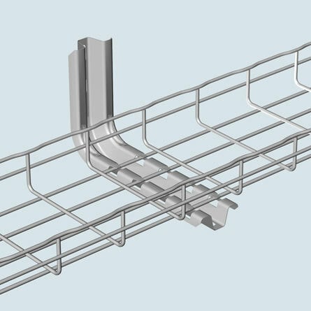 FASL150BL FASL L-Bracket, 6 in L x 6.673 in H, For Use With 6 in W Wire Mesh Cable Tray, 1008 Carbon Steel
