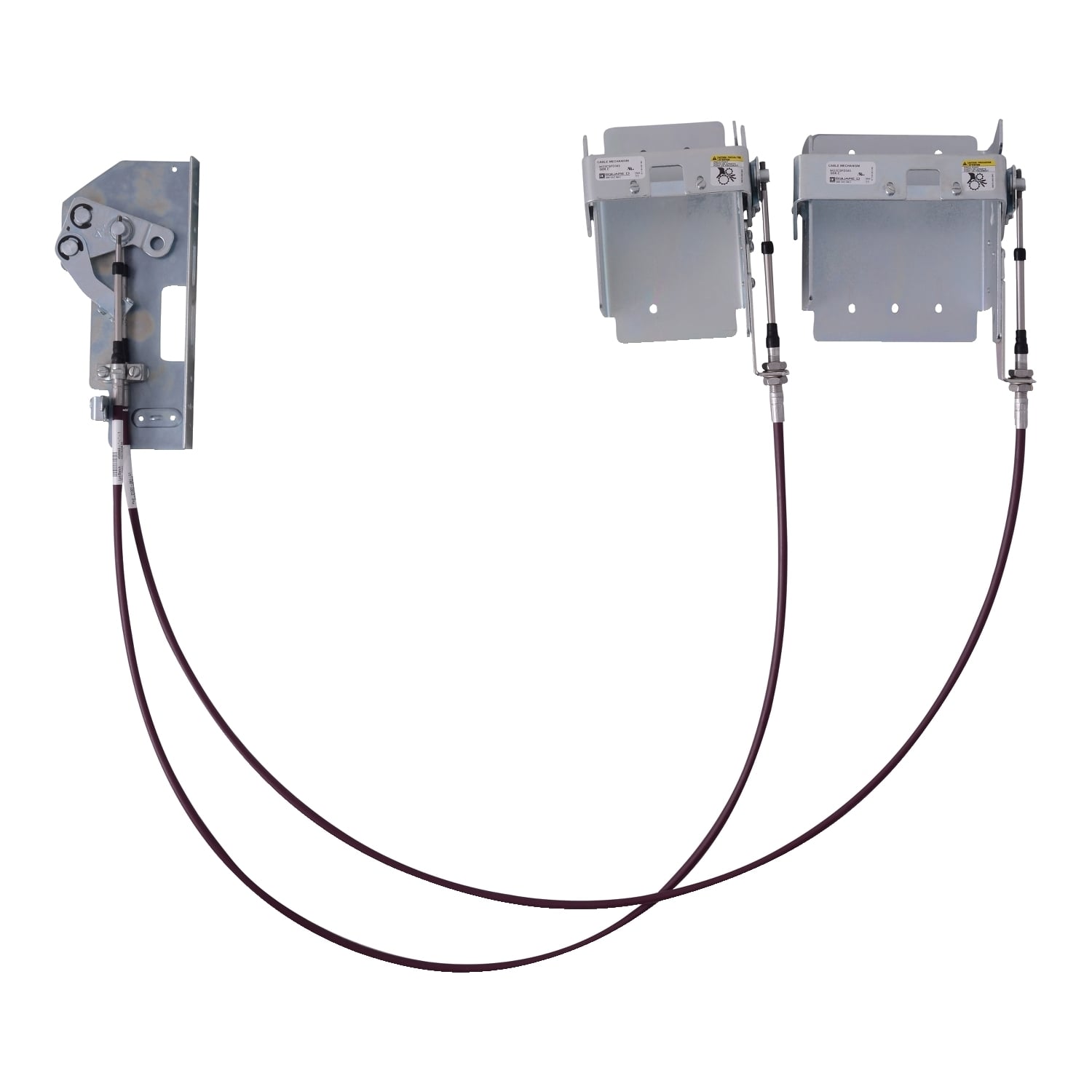 9422CSFJD50 Dual Cable Operating Mechanism, Type A Handle/Operation, Flange Handle Mounting, For Use With PowerPact D, L, MG NSF Circuit Breaker, 60 in Cable Handle To Device Connection