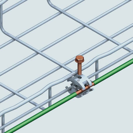 942866 Grounding Lug, For Use With Steel Wire Mesh Cable Tray, 1-1/4 in L x 1/2 in H, Copper