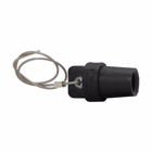 Eaton Crouse-Hinds series Cam-Lok J Series E1016 protective cap, Up to 400A continuous, Brown, Male, Thermoplastic elastomer (TPE), Lanyard, 600 Vac/dc