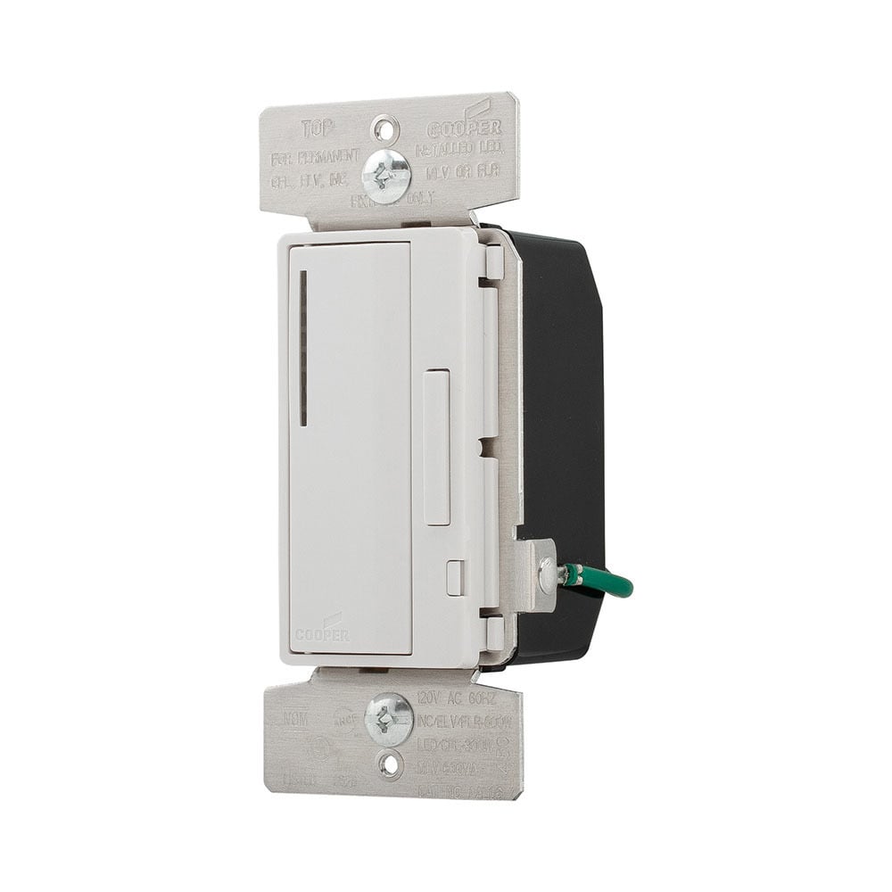 Eaton smart dimmer, Flush mounting, 120V, Wire leads, Maintained closure,60 Hz, Dimmable LED/CFL, incandescent, halogen, magnetic low voltage, electronic low voltage, Single-pole, multi-location, Polycarbonate, 300W 730832