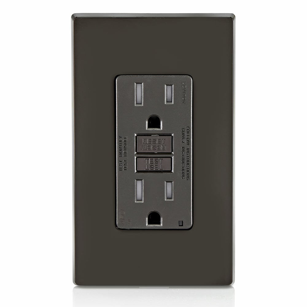 AFTR1 Duplex Self-Grounding Tamper Resistant AFCI Receptacle, 125 V AC, 15 A, 2 Poles, 3 Wires, Brown