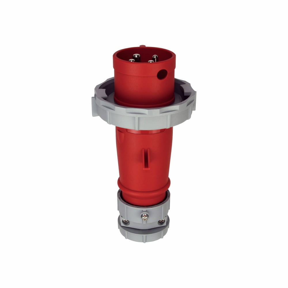 AH430P7W Arrow Hart 3-Phase Watertight Arrow Hart Pin and Sleeve Plug, 480 V AC, 30 A, 3 Poles, 4 Wires, Red