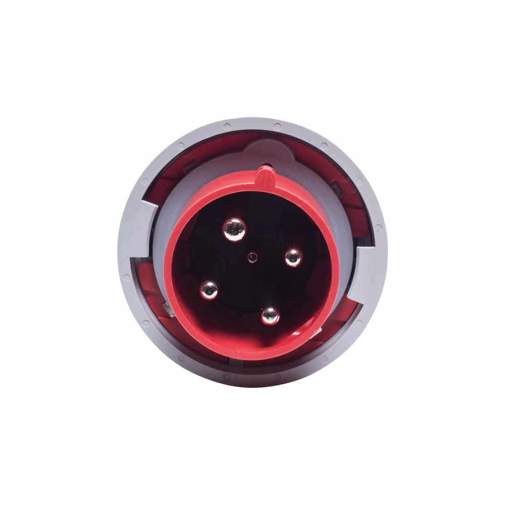 AH460P7W Arrow Hart 3-Phase Watertight Arrow Hart Pin and Sleeve Plug, 480 V AC, 60 A, 3 Poles, 4 Wires, Red