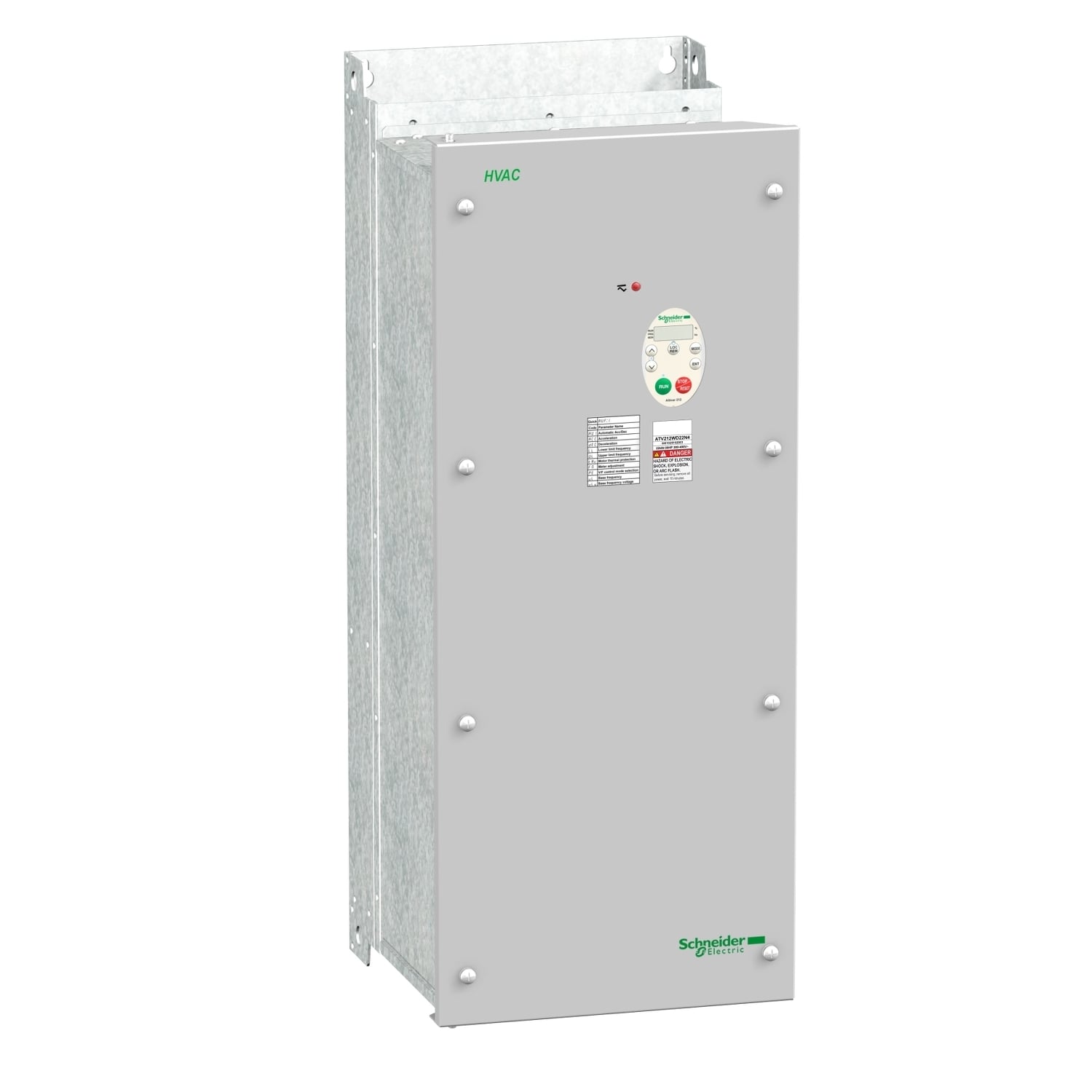 ATV212WD30N4 Altivar 212 3-Phase AC Variable Speed Drive With Heat Sink, 380 to 480 V AC, 64.4 A, 40 hp, 11.18 in W x 12.4 in D