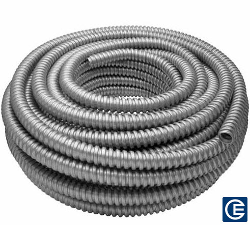 Flexible Metal Conduit, 4 Inch Trade Size, Reduced Wall Steel, 25 Foot Coil