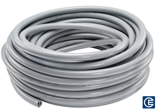 Type UA/LA Liquid Tight Conduit, 1/2 Inch Trade Size, Gray, 100 Foot Coil