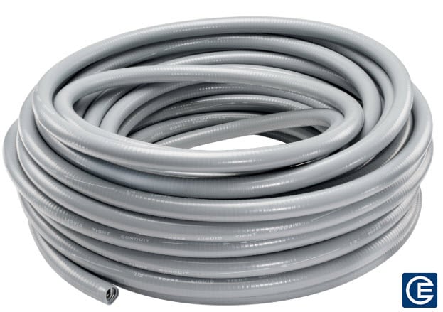 Type UA/LA Liquid Tight Conduit, 3/4 Inch Trade Size, Gray, 100 Foot Coil