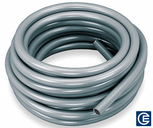 Type EF/LT Liquid Tight Conduit, 1/2 Inch Trade Size, Gray, 100 Foot Coil