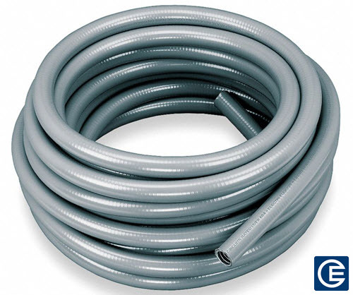 Type EF/LT Liquid Tight Conduit, 3/4 Inch Trade Size, Gray, 100 Foot Coil