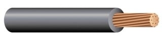 Thermoplastic Heat and Water Resistant (THW) Wire, 10 AWG, Black, Solid, Copper Conductor, 2500 Foot Reel