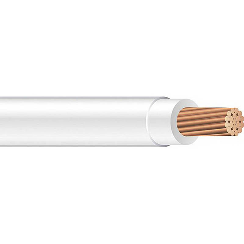 THHN Wire, 1/0 AWG, White, 19 Stranded, Copper Conductor, 1000 Foot Reel
