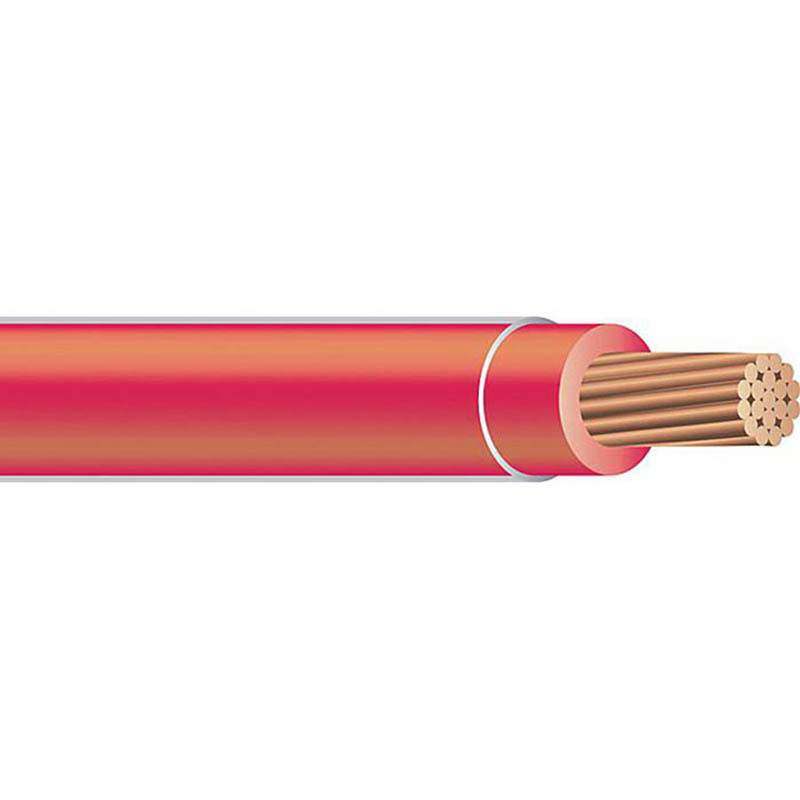 THHN Wire, 4/0 AWG, Red, 19 Stranded, Copper Conductor, 1000 Foot Reel