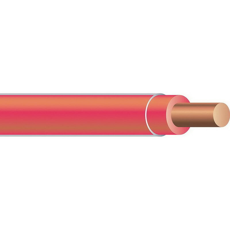 THHN Wire, 14 AWG, Red, Solid, Copper Conductor, 2500 Foot Reel