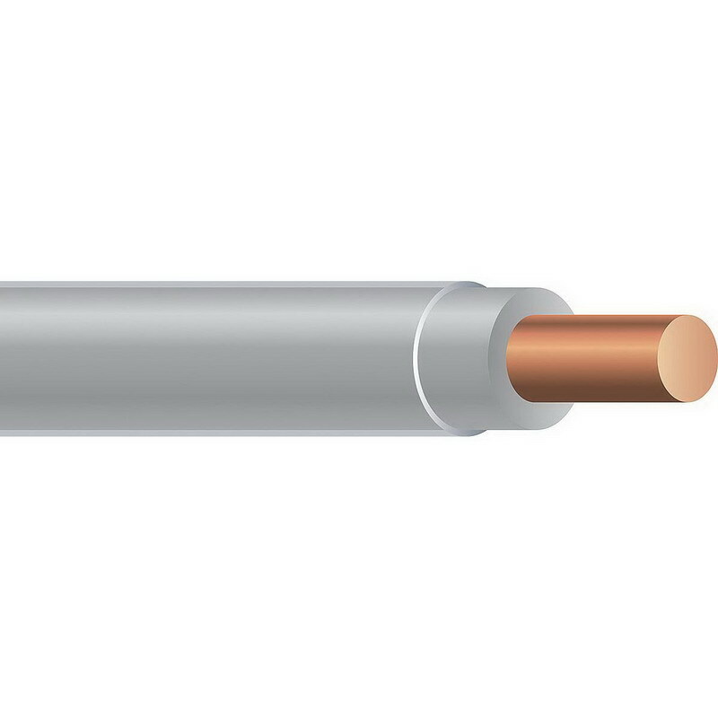 THHN Wire, 14 AWG, Gray, Solid, Copper Conductor, 2500 Foot Reel