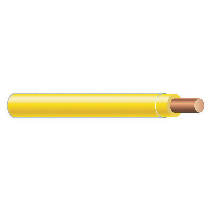 THHN Wire, 12 AWG, Yellow, Solid, Copper Conductor, 2500 Foot Reel