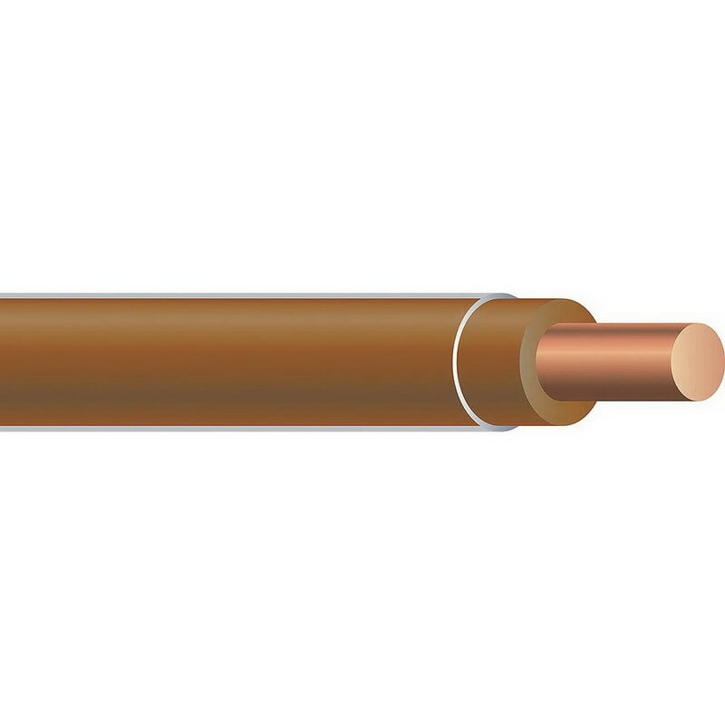 THHN Wire, 12 AWG, Brown, Solid, Copper Conductor, 2500 Foot Reel