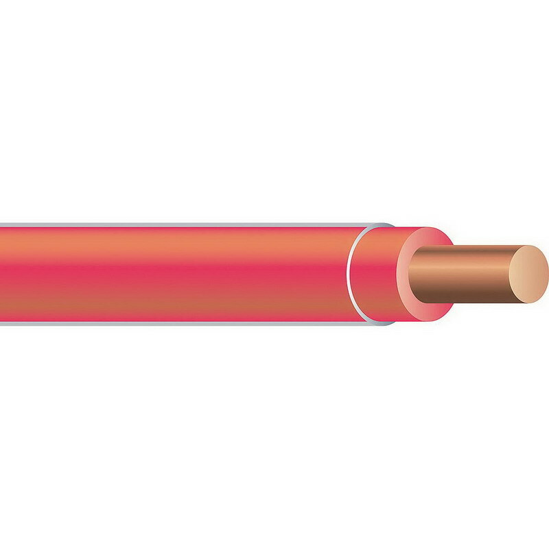 THHN Wire, 10 AWG, Red, Solid, Copper Conductor, 500 Foot Reel