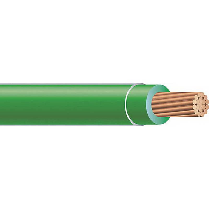 Thermoplastic Flexible Fixture Nylon (TFFN) Building Wire, 18 AWG, Green, 16 Stranded, Copper Conductor, 500 Foot Reel