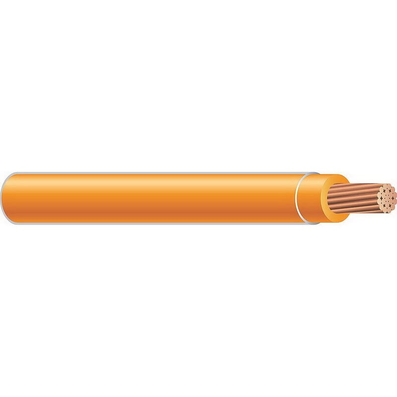Thermoplastic Flexible Fixture Nylon (TFFN) Building Wire, 18 AWG, Orange, 16 Stranded, Copper Conductor, 500 Foot Reel