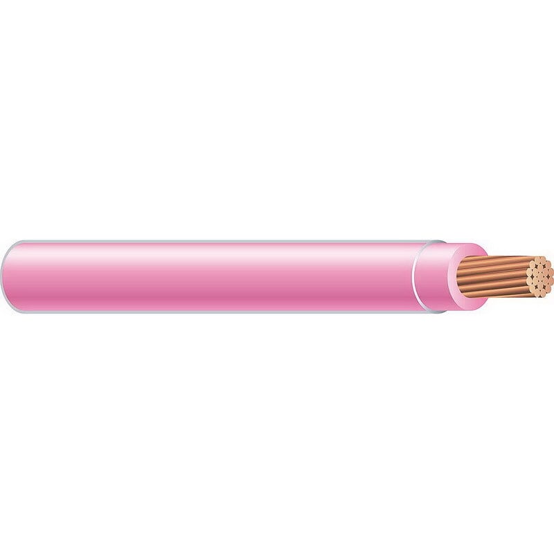 Thermoplastic Flexible Fixture Nylon (TFFN) Building Wire, 18 AWG, Pink, 16 Stranded, Copper Conductor, 500 Foot Reel
