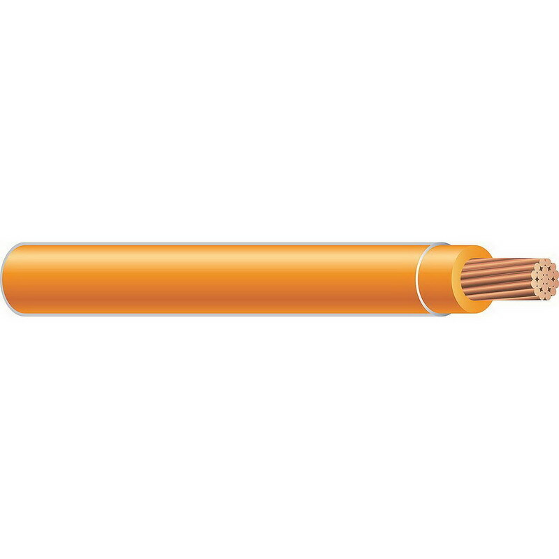 Thermoplastic Flexible Fixture Nylon (TFFN) Building Wire, 16 AWG, Orange, 26 Stranded, Copper Conductor, 2500 Foot Reel