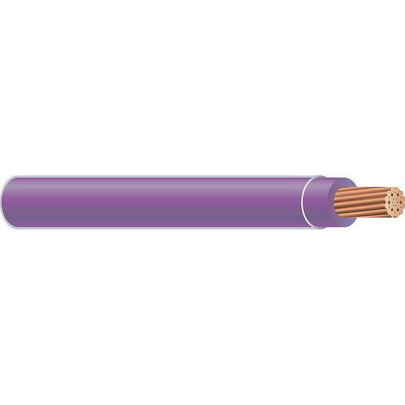 Thermoplastic Flexible Fixture Nylon (TFFN) Building Wire, 16 AWG, Purple, 26 Stranded, Copper Conductor, 2500 Foot Reel