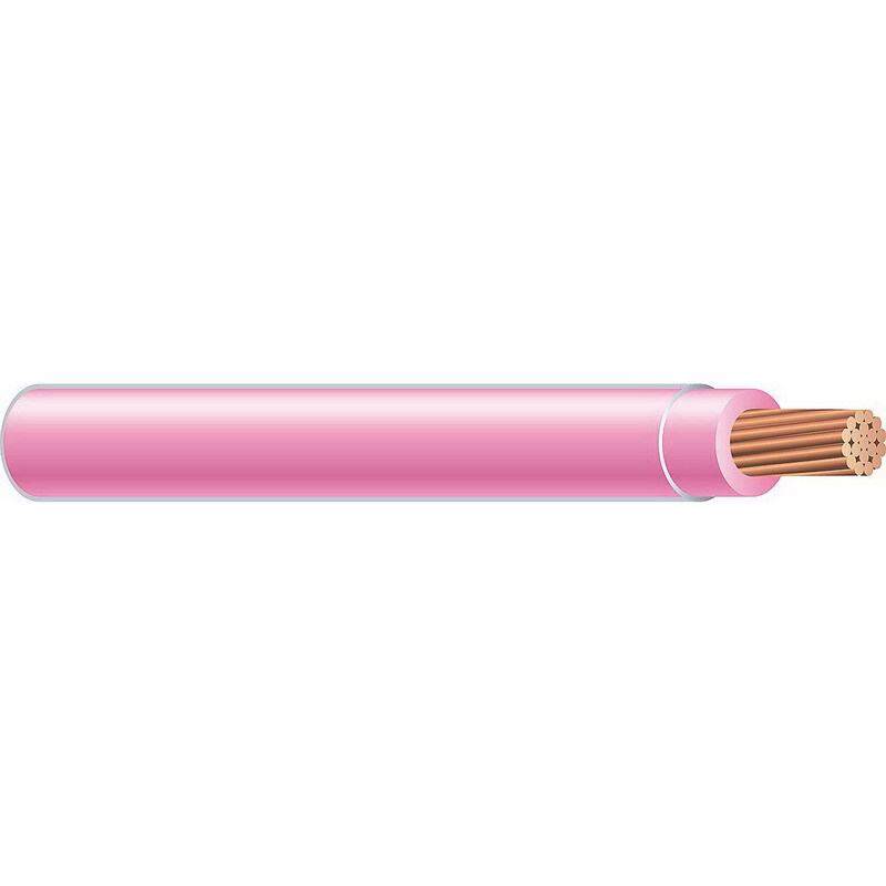 Thermoplastic Flexible Fixture Nylon (TFFN) Building Wire, 16 AWG, Pink, 26 Stranded, Copper Conductor, 500 Foot Reel
