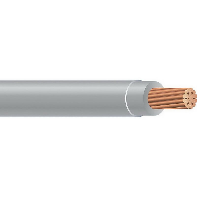 THHN Wire, 12 AWG, Gray, 19 Stranded, Copper Conductor, 500 Foot Reel