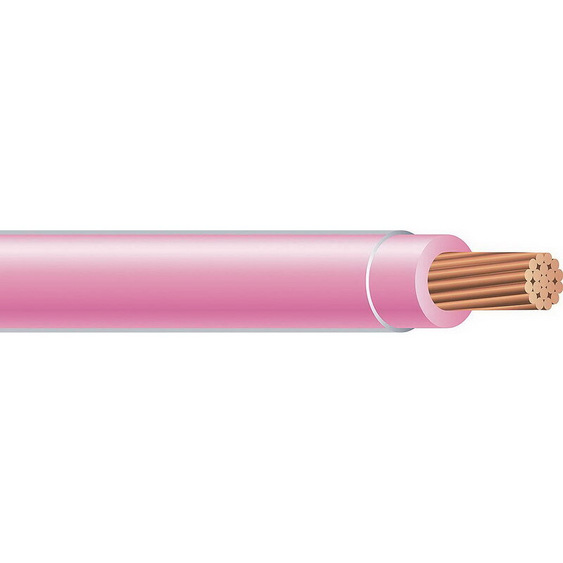 THHN Wire, 12 AWG, Pink, 19 Stranded, Copper Conductor, 2500 Foot Reel