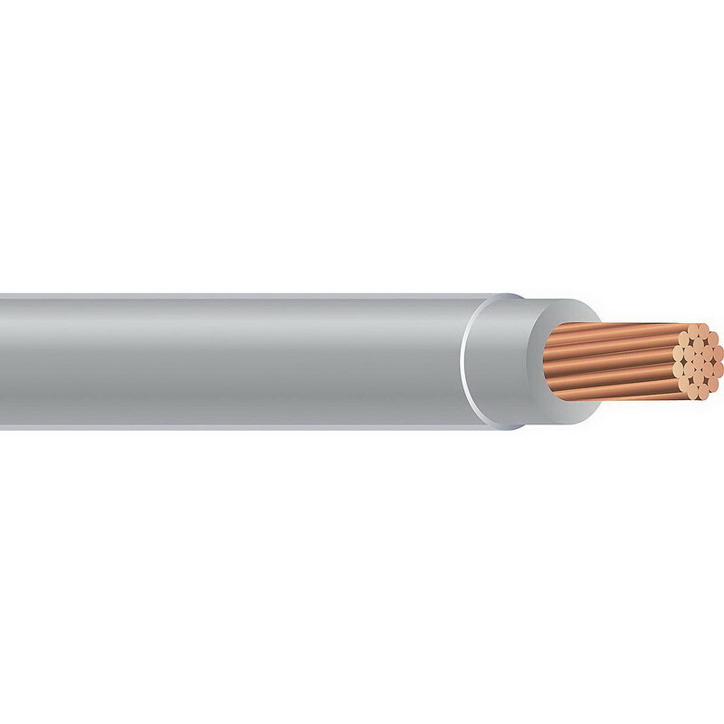 THHN Wire, 8 AWG, Gray, 19 Stranded, Copper Conductor, 5000 Foot Reel