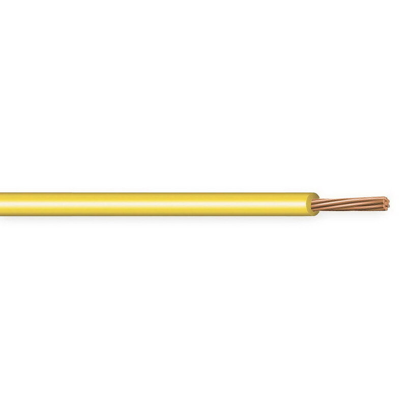 XHHW Cable, 14 AWG, Yellow, 7 Stranded, Copper Conductor, 2500 Foot Reel