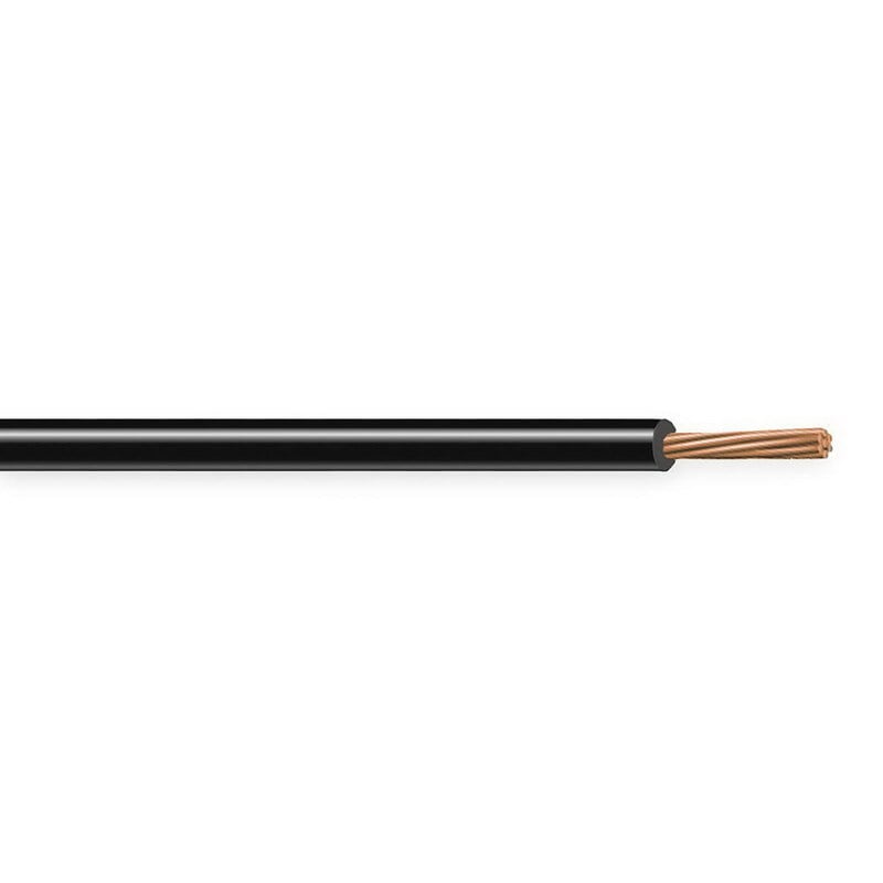 XHHW Cable, 10 AWG, Black, 7 Stranded, Copper Conductor, 2500 Foot Reel