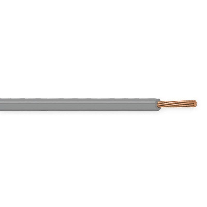 XHHW Cable, 10 AWG, Gray, 7 Stranded, Copper Conductor, 2500 Foot Reel