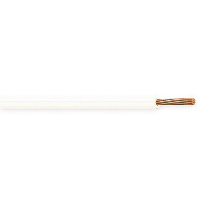 XHHW Cable, 6 AWG, White, 7 Stranded, Copper Conductor, 1000 Foot Reel