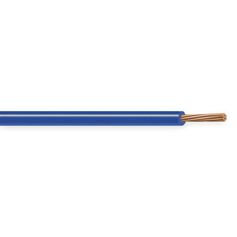 XHHW Cable, 6 AWG, Blue, 7 Stranded, Copper Conductor, 500 Foot Reel