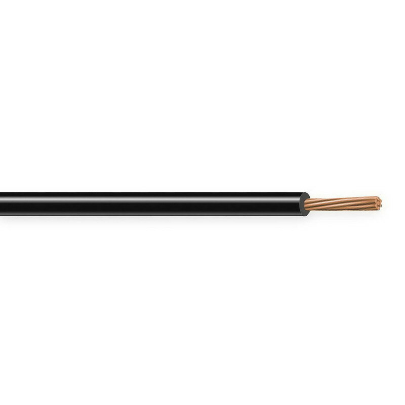 XHHW Cable, 4 AWG, Black, 7 Stranded, Copper Conductor, 500 Foot Reel