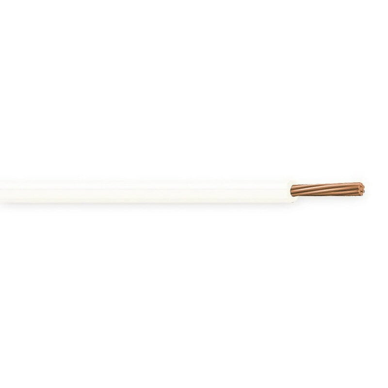 XHHW Cable, 2 AWG, White, 7 Stranded, Copper Conductor, 1000 Foot Reel