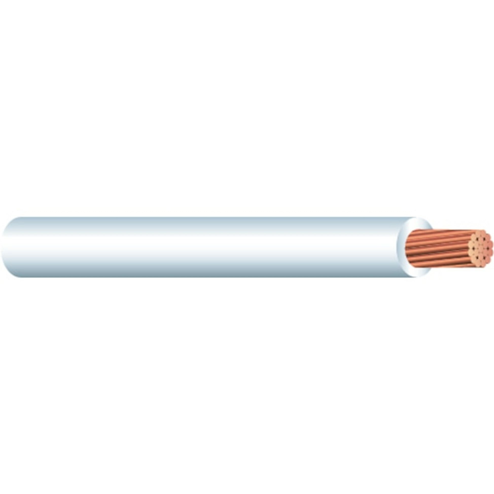 XHHW Cable, 8 AWG, White, 7 Stranded, Copper Conductor, 2500 Foot Reel
