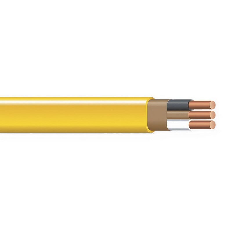 Nonmetallic Sheathed Cable with Grounding, 14 AWG, 2 Copper Conductors, 1000 Foot Reel