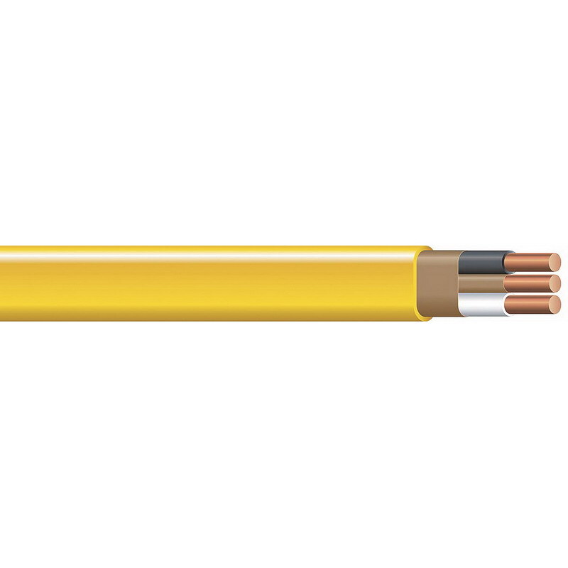 Nonmetallic Sheathed Cable with Grounding, 10 AWG, 2 Copper Conductors, 1000 Foot Reel