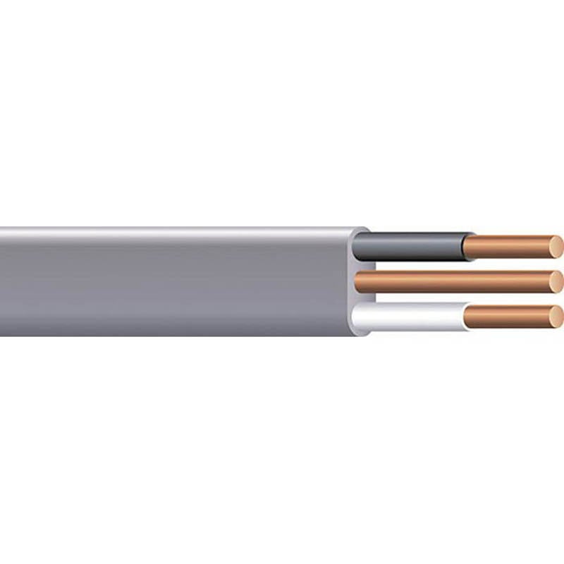 Underground Feeder (UF-B) Cable, 12 AWG, 2 Copper Conductors, with Grounding, 1000 Foot Reel