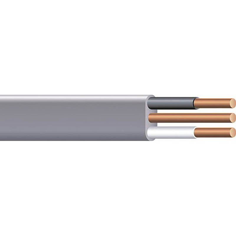 Underground Feeder (UF-B) Cable, 6 AWG, 2 Copper Conductors, with Grounding, 125 Foot Coil