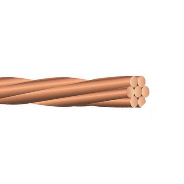 Bare Wire, 2 AWG, 7 Stranded, Copper Conductor, 500 Foot Reel