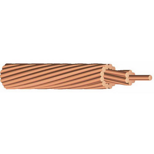 Bare Wire, 300 AWG, 19 Stranded, Copper Conductor, 500 Foot Reel